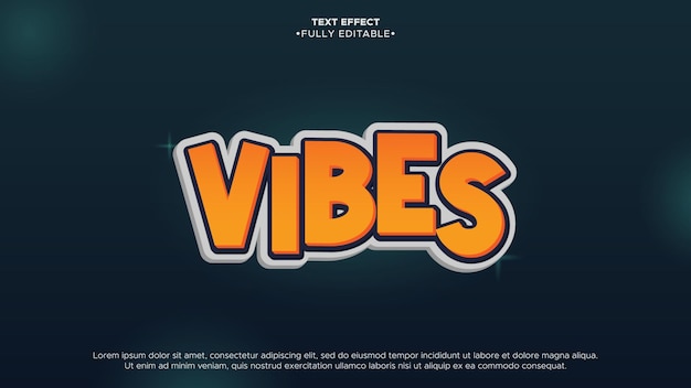 Vibes efecto de texto editable 3d