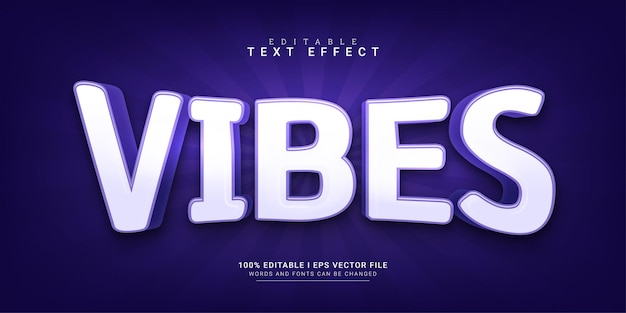 Vibes ilustraciones de efectos de texto editables