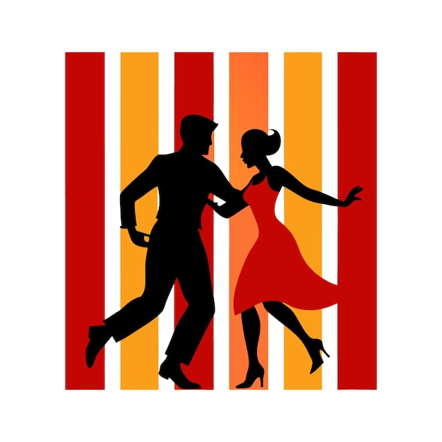 Vibes TShirt Design Vintage Retro Sunset Silueta con pareja de tango para romántico y nostálgico