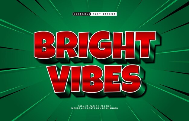 vibraciones brillantes efecto de texto editable con un estilo de texto de juego y juego