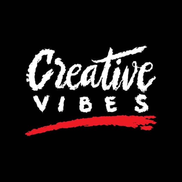 vibraciones creativas letras dibujadas a mano ilustración vectorial