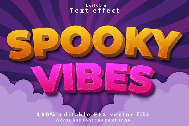 Vibraciones espeluznantes Efecto de texto editable Estilo moderno 3D
