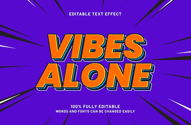 vibraciones solas efecto de texto editable en estilo simple