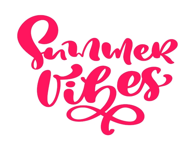 Vibraciones de verano dibujado a mano letras caligrafía vector texto Divertido cita ilustración diseño logotipo o etiqueta Tipografía inspiradora cartel banner