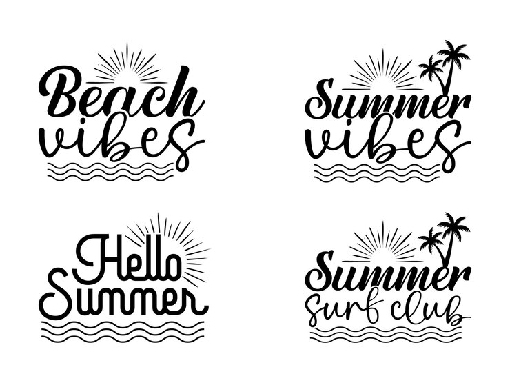 vibraciones de verano vibraciones de playa hola paquete de diseños de verano para camisetas