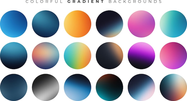 Vibrant Color Blend Set App Backgrounds Vector EPS (Conjunto de colores vibrantes para los fondos de las aplicaciones)