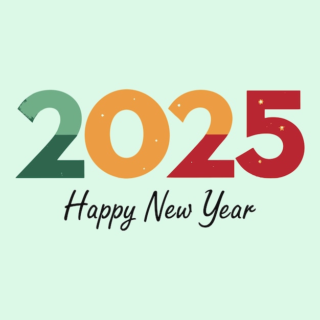 Vibrant da la bienvenida al feliz año nuevo 2025 Vector de diseño e ilustración