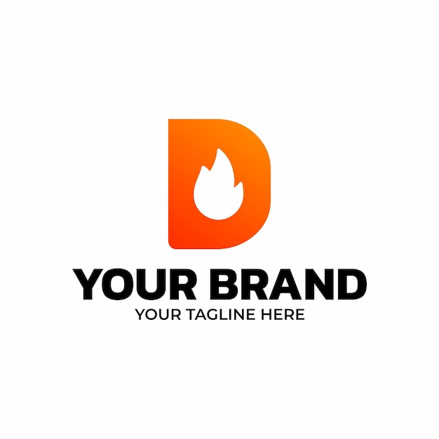 Vibrant Fire Letter Un diseño de logotipo