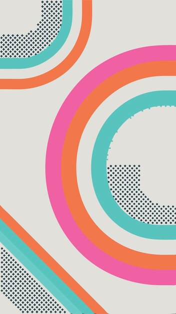 Vibrant Retro Geometric Composition