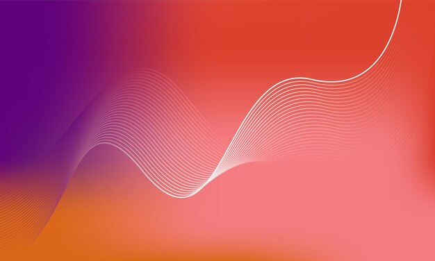 Vibrante Abstracto Gradiente de onda de fondo Púrpura Naranja Rojo Diseño de flujo