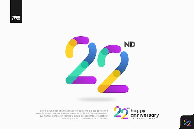 Vibrante celebración del 22o aniversario con un diseño colorido