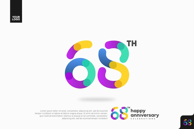 Vibrante celebración del 68 aniversario con un diseño colorido