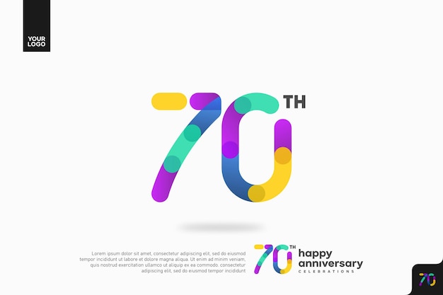 Vibrante celebración del 70 aniversario con un diseño colorido