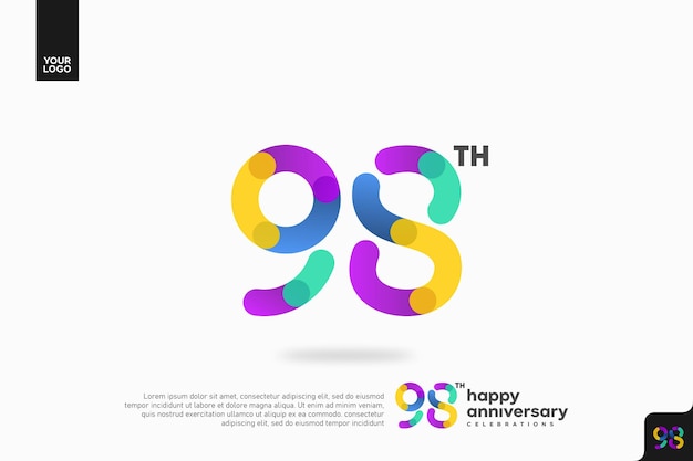 Vibrante celebración del 98o aniversario con un diseño colorido