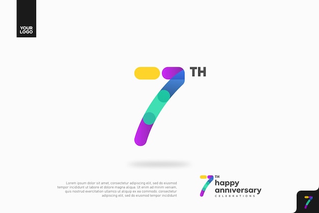 Vibrante celebración del séptimo aniversario con un diseño colorido