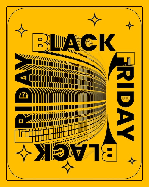 Vibrante diseño de bandera amarilla con el viernes negro y el texto de ventas