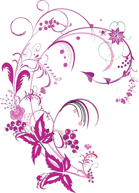 Vibrante diseño de remolino floral
