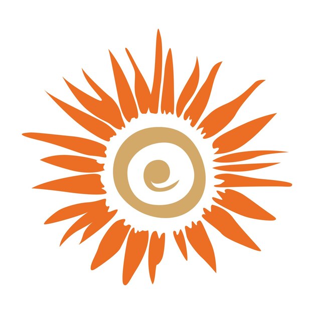 Un vibrante diseño vectorial dibujado a mano con un sol bohemia con patrones intrincados y radiante