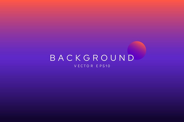 Vibrante diseño vectorial de transición de color de fondo con gradiente púrpura oscuro naranja