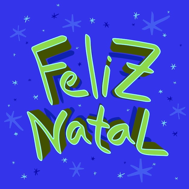 Vibrante Feliz Navidad en portugués brasileño