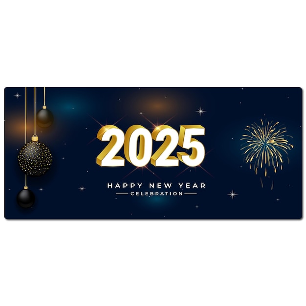 Vibrante y festivo Feliz año nuevo 2025 Diseño para celebraciones