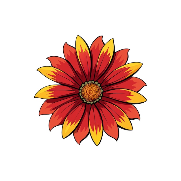 La vibrante flor de gerbera roja y amarilla