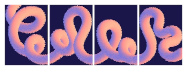 Vibrante fondo de onda peluda de neón Formas de gradiente abstracto para carteles modernos pancartas y digitales