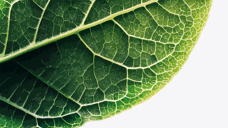 Vector vibrante hoja de planta verde macro toma de textura el fondo de la naturaleza