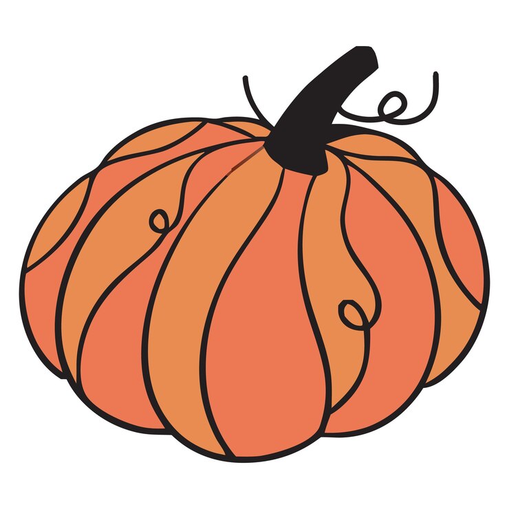 Una vibrante ilustración de calabaza naranja perfecta para las festividades de otoño y Halloween