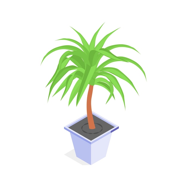 Una vibrante ilustración estilizada de una planta en olla
