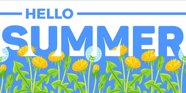 Una vibrante ilustración vectorial que captura la esencia del verano mostrando un campo de hermosos
