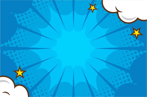 Vibrante plantilla de diseño de fondo de cómics de arte pop y estilo colorido