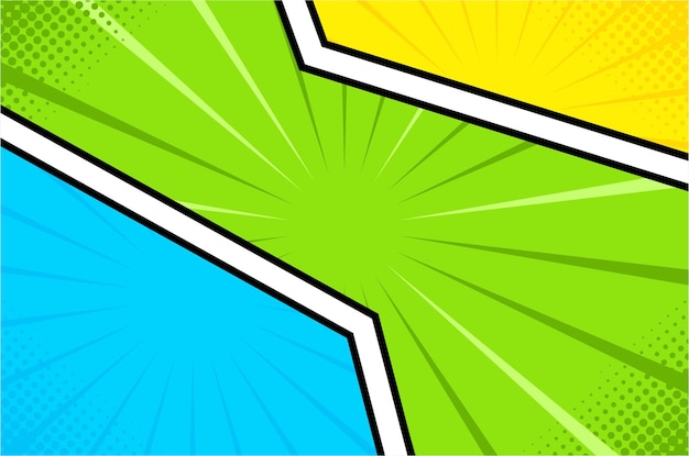 Vibrante plantilla de diseño de fondo de cómics de arte pop y estilo colorido