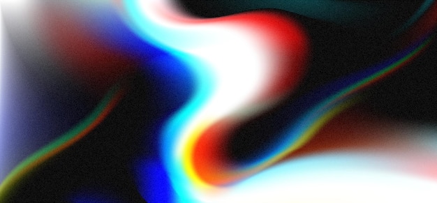Vibrante remolino abstracto con textura de grano de película y efectos de sobreexposición que crean una experiencia visual dinámica en colores vibrantes