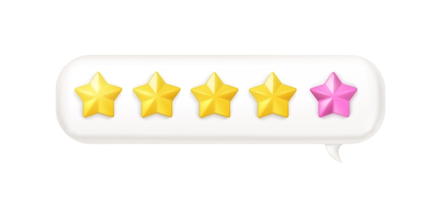 Las vibrantes burbujas 3D muestran una calificación perfecta de 5 estrellas para servicios de primer nivel Una representación visual