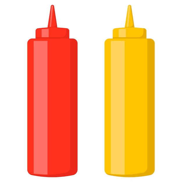 Vibrantes y coloridas botellas ilustradas llenas de varios condimentos para uso culinario