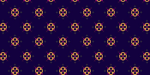 Vibrantes flores multicolores florecen contra un diseño de fondo vectorial púrpura oscuro