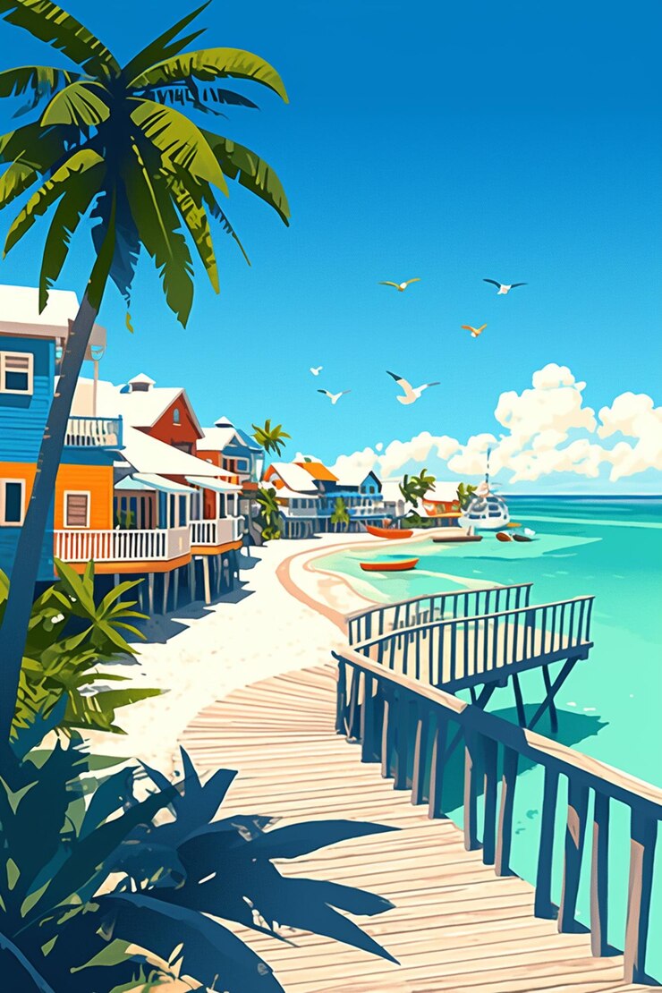 Vector los vibrantes mercados y artesanos de la ciudad de belice