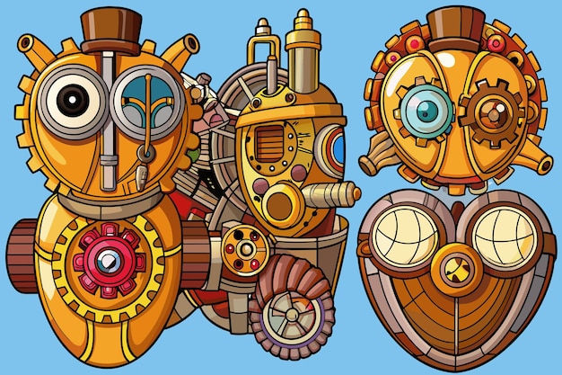 Victoria Steampunk: Ilustración de gráficos vectoriales, formato de archivo fuente EPS, diseño de iconos a escala sin pérdidas