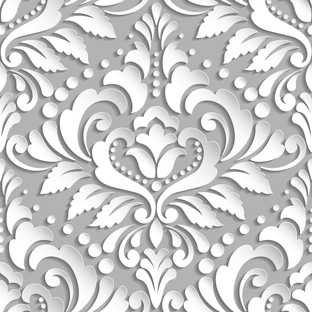 Vector victorian sin costura blanco vintage