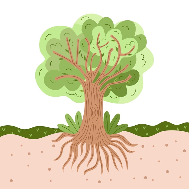 Vector vida arbol dibujada a mano