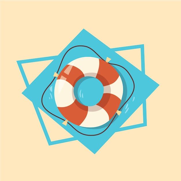 Vida Buoy Icono Verano Mar Vacaciones Concepto Verano Vacaciones