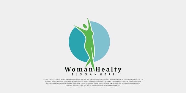 Vida de diseño de logotipo saludable de mujer