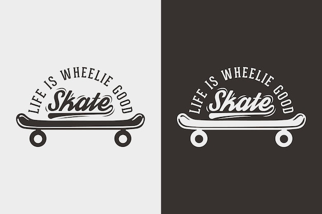 la vida es caballito buena tipografía vintage skateboarding camiseta diseño ilustración