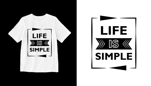 La vida es un diseño de camiseta de tipografía simple.