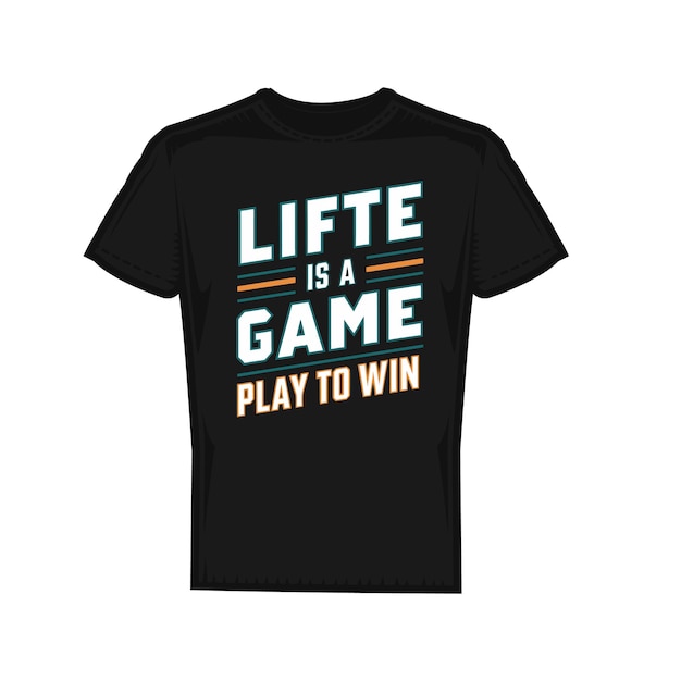 La vida es un juego para ganar diseño de camiseta clipart ilustración vectorial