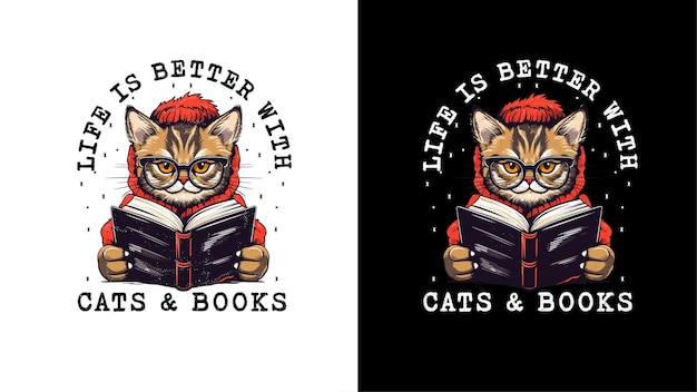 La vida es mejor con gatos y libros.