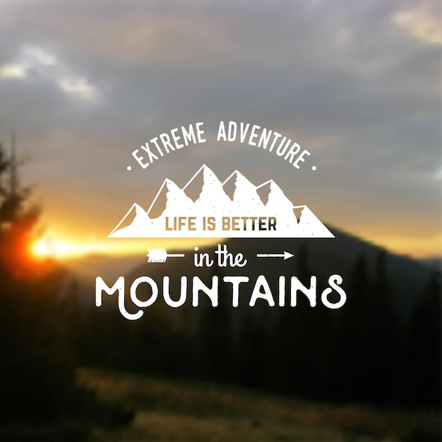 Vector la vida es mejor en las montañas.
