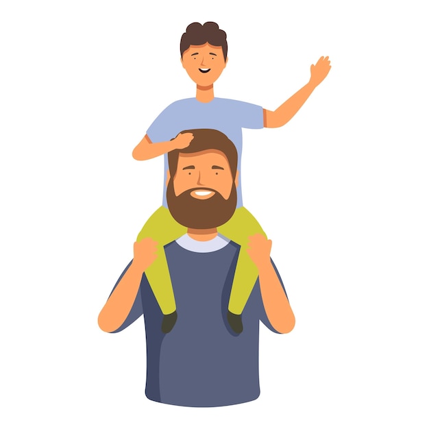 La vida feliz de los padres icono vector de dibujos animados Jugar adulto aprender