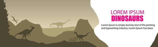 Vector vida silvestre con dinosaurios ilustración prehistórica con animales extintos vector